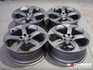 Alfa Romeo Giulia Wheels - Set of 4 - Genuine Alfa - 18" - 5 Spoke - Charcoal Finish